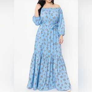 Unique Vintage Butterfly Maxi Dress